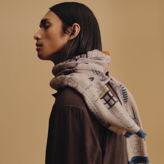 カシミヤマフラー 《ユニ・ブロデ》 | Hermès - エルメス-公式サイト
